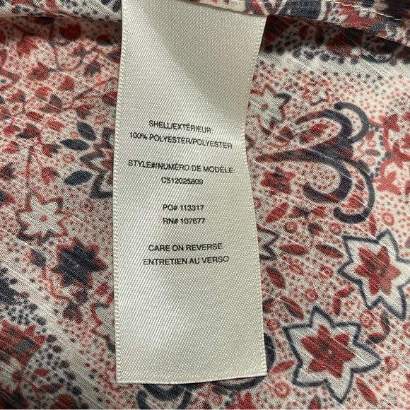 Alice + Olivia Anabel Boho Paisley Floral Bow Tie Blouse Top S Rust Black - Picture 10 of 12